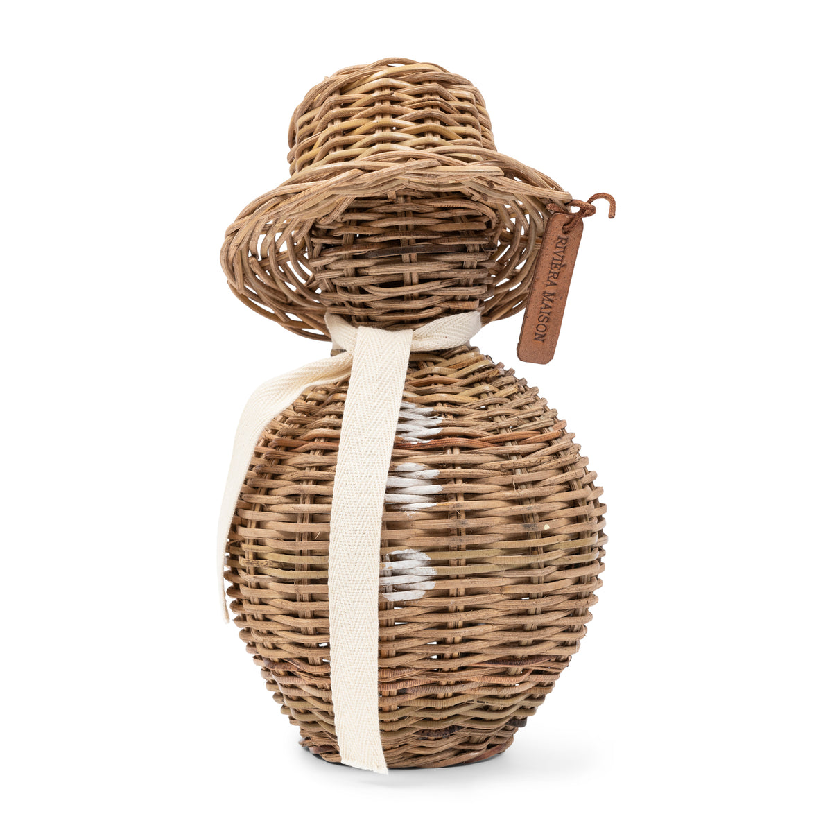 Rustikaler Rattan-Schneemann