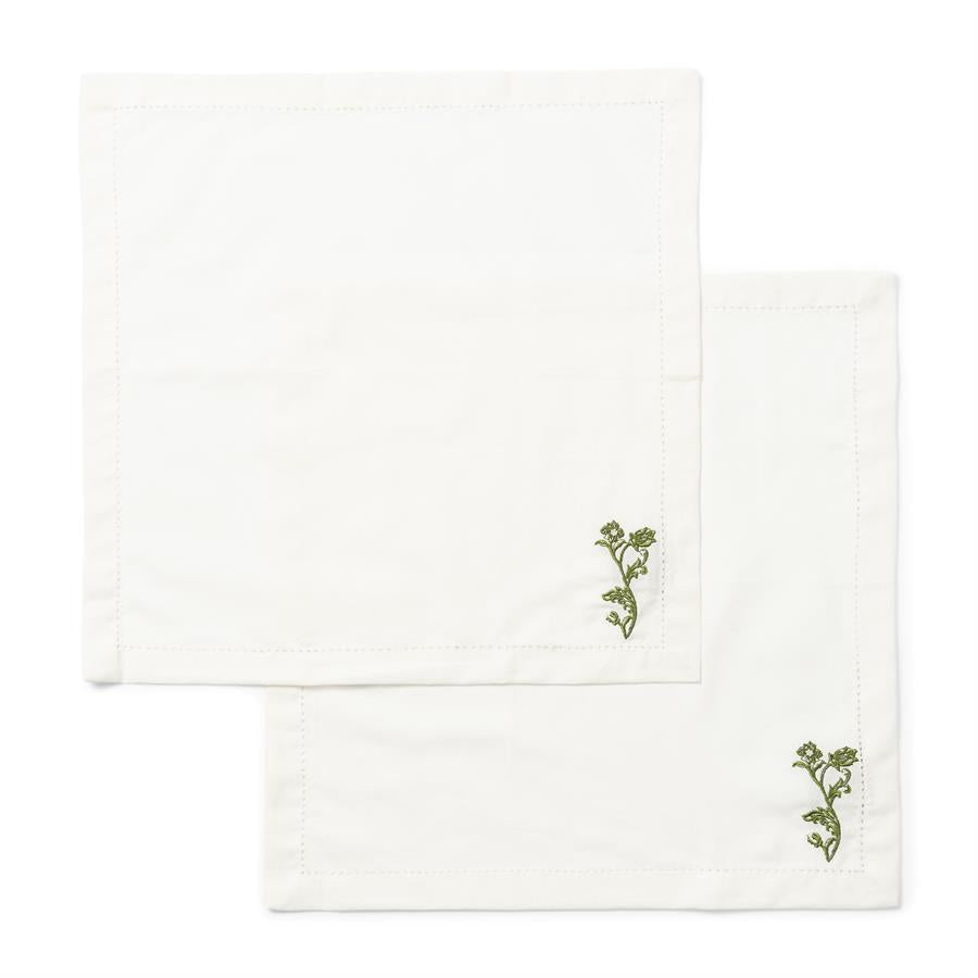 Serviette Fleur Perle 2 pièces