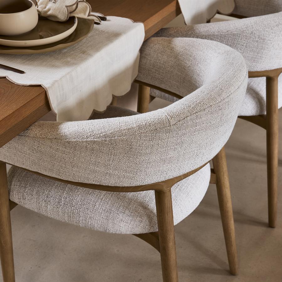 Stoel met Armleuningen - Nantes Dining Armchair - Antique White
