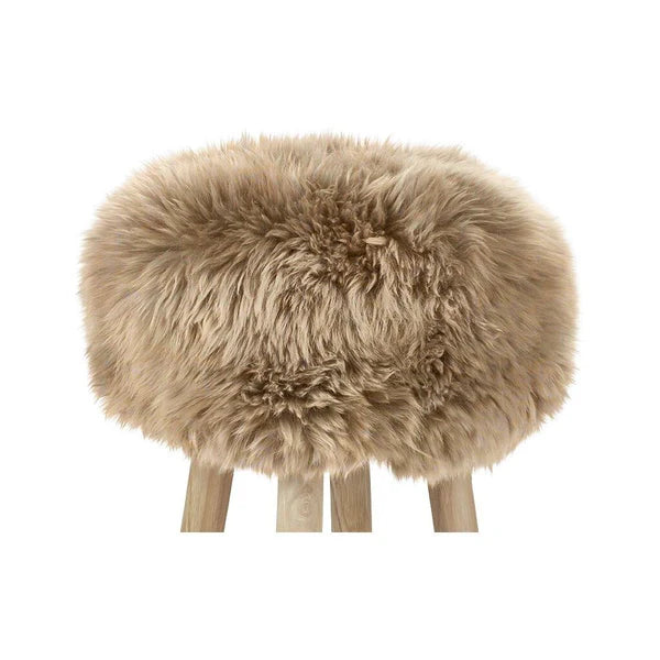 Sheepskin Stool Cover | Ø35xH17 cm - Taupe