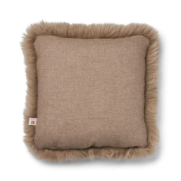 Long-Wool Sheepskin Cushion 52x52 cm - Beige/Taupe