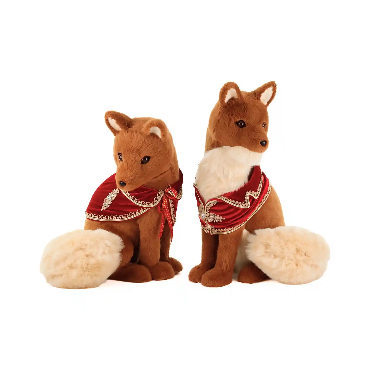 Furry Fox With Cape Set of 2 59cm