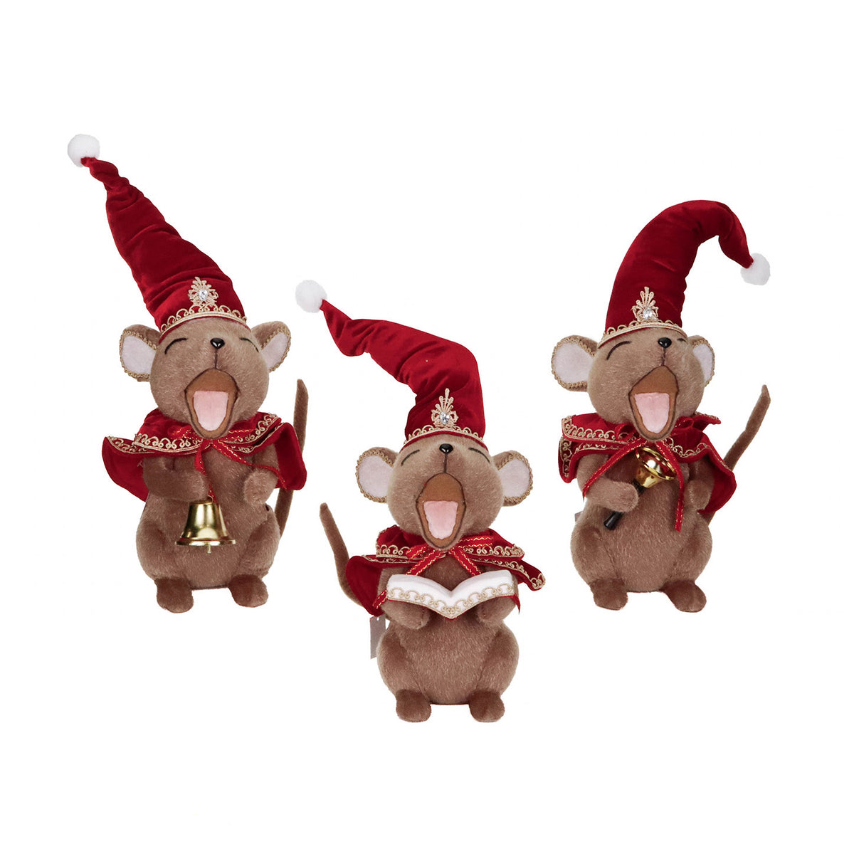 FABR.SING.XMAS CAROL MOUSE 3er-Set 33CM