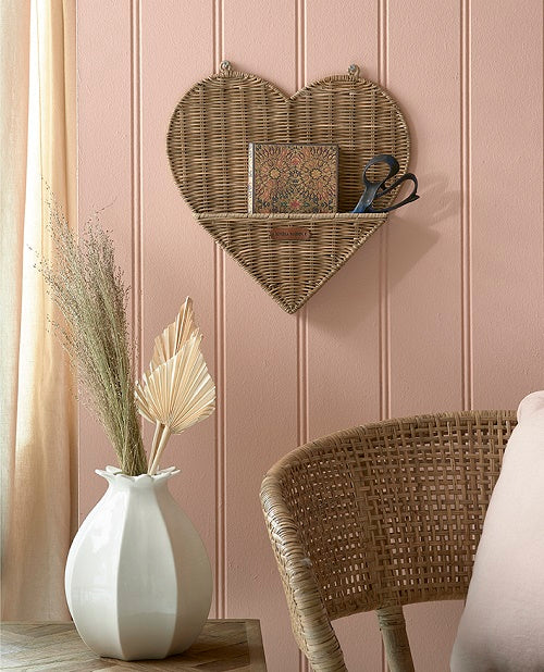 Rustikaler Rattan Herzwand Organizer