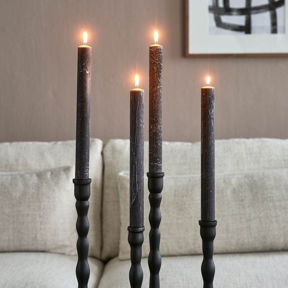 grote rustieke dinerkaarsen 4 stuks