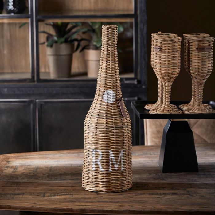 Rustic Rattan Bubbles Bottle maisonleonie