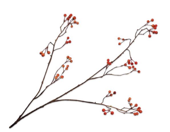 Berry branch Orange 94cm
