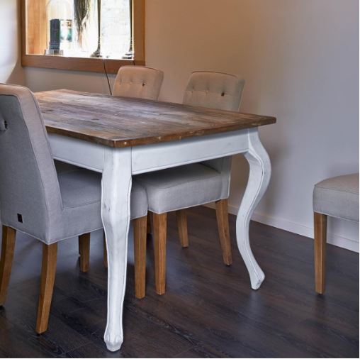 White driftwood dining table discount