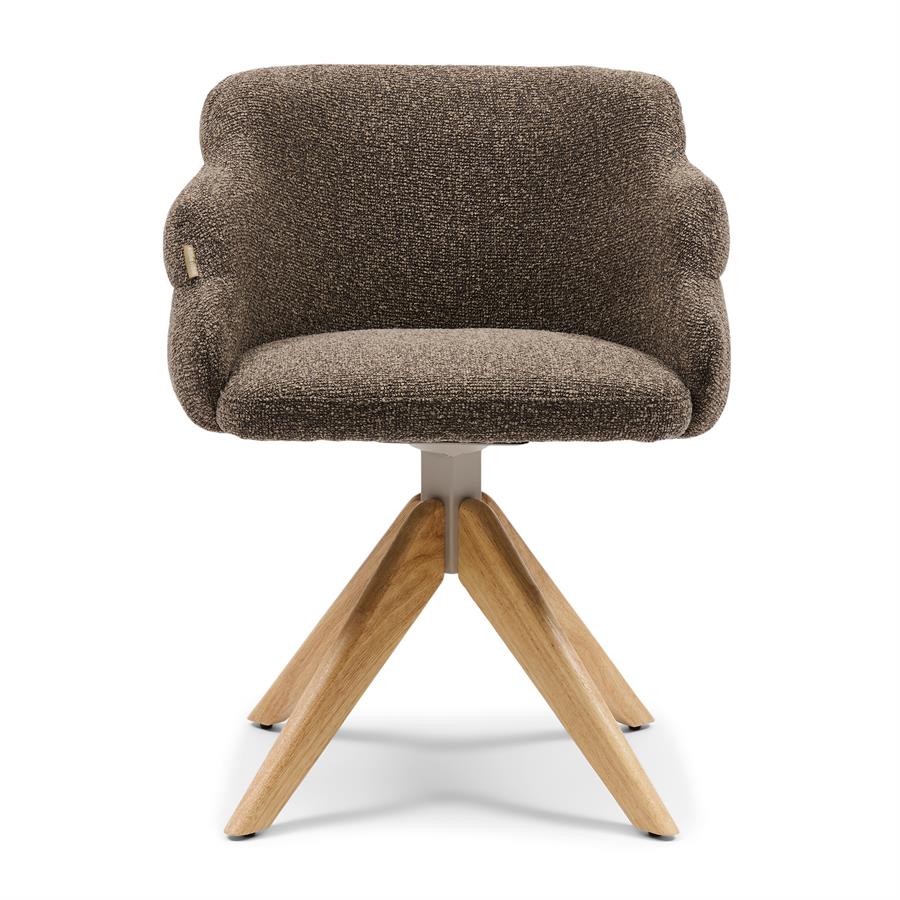 Silla - Sillón de comedor giratorio Burlington - Marrón exuberante