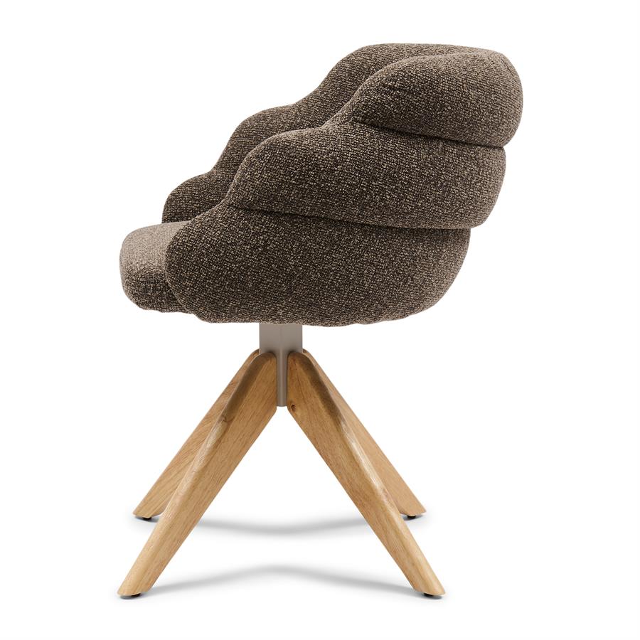 Silla - Sillón de comedor giratorio Burlington - Marrón exuberante