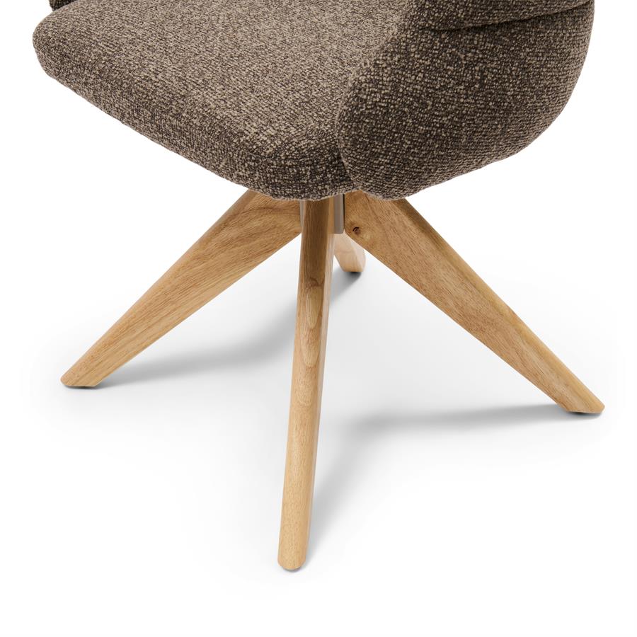 Silla - Sillón de comedor giratorio Burlington - Marrón exuberante