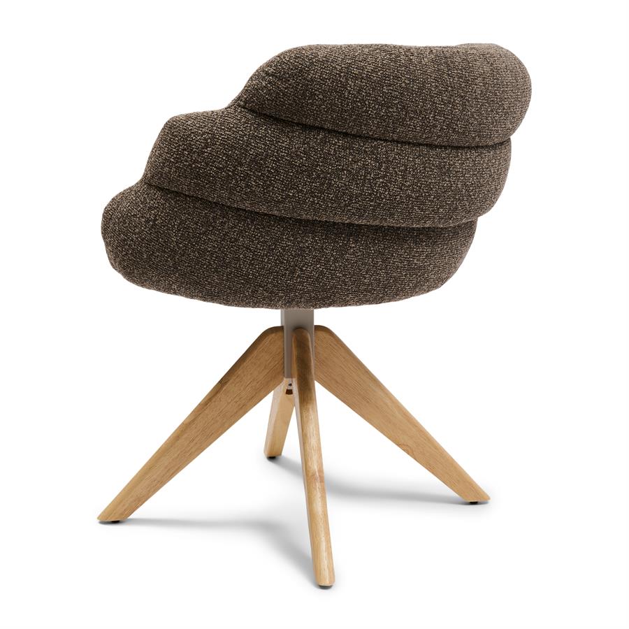 Silla - Sillón de comedor giratorio Burlington - Marrón exuberante
