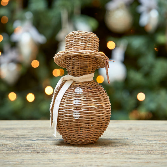 Rustic Rattan Snowman