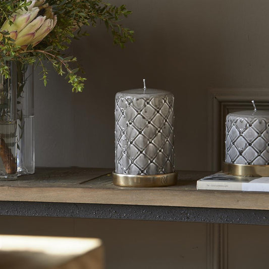 Pillar Candle Padded flax 9.5x15