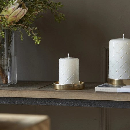 Pillar Candle Padded white 7x10