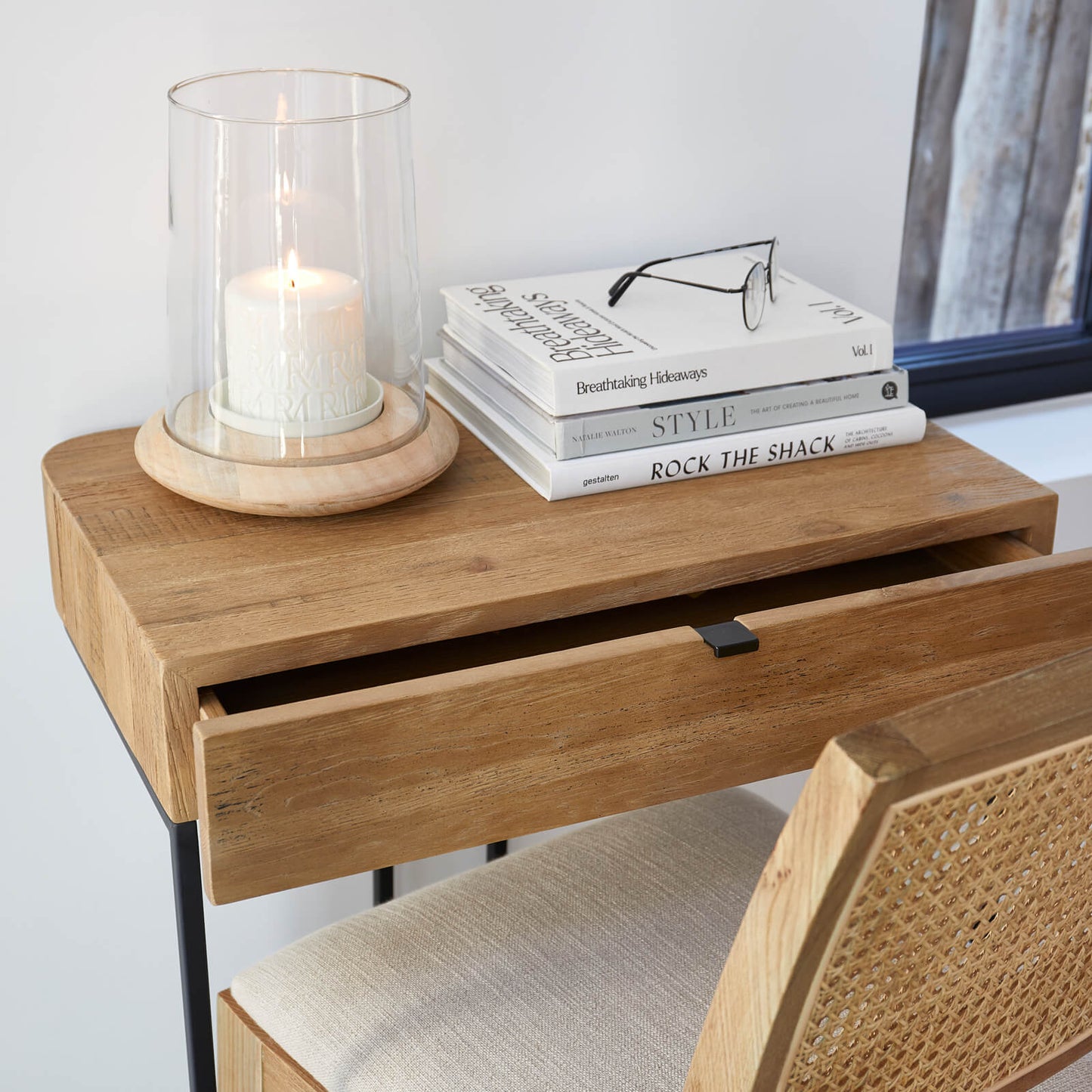 RM Monogramm Säule Kerze Weiß 9,5x10