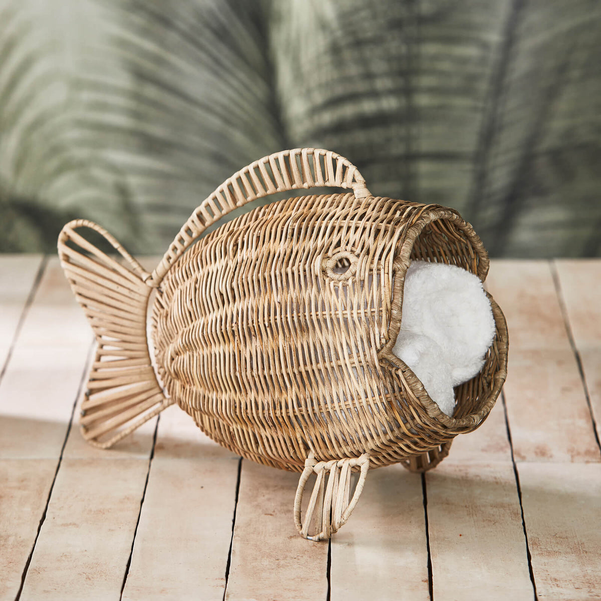 Rustikale Rattan Fischkorb Dekoration – Maison Leonie