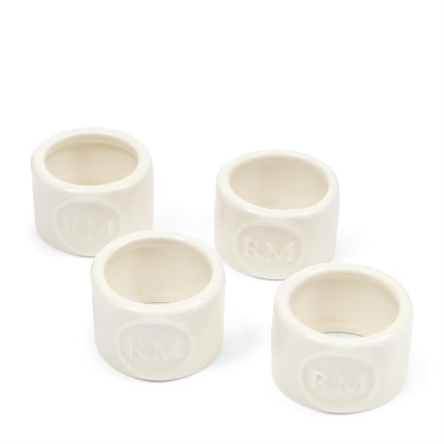 Portofino Napkin Ring Set Of 4pcs white