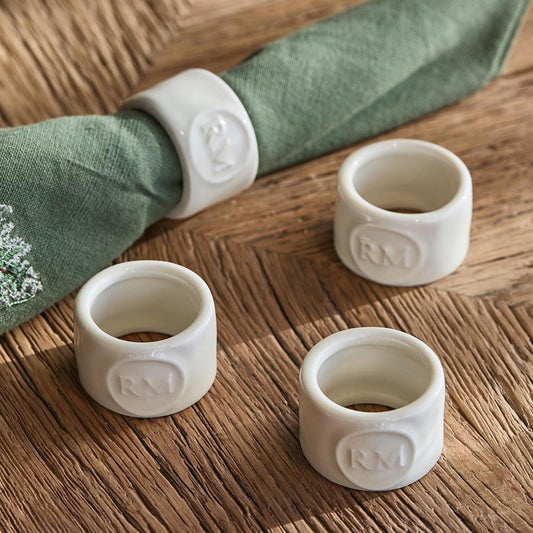 Portofino Napkin Ring Set Of 4pcs white