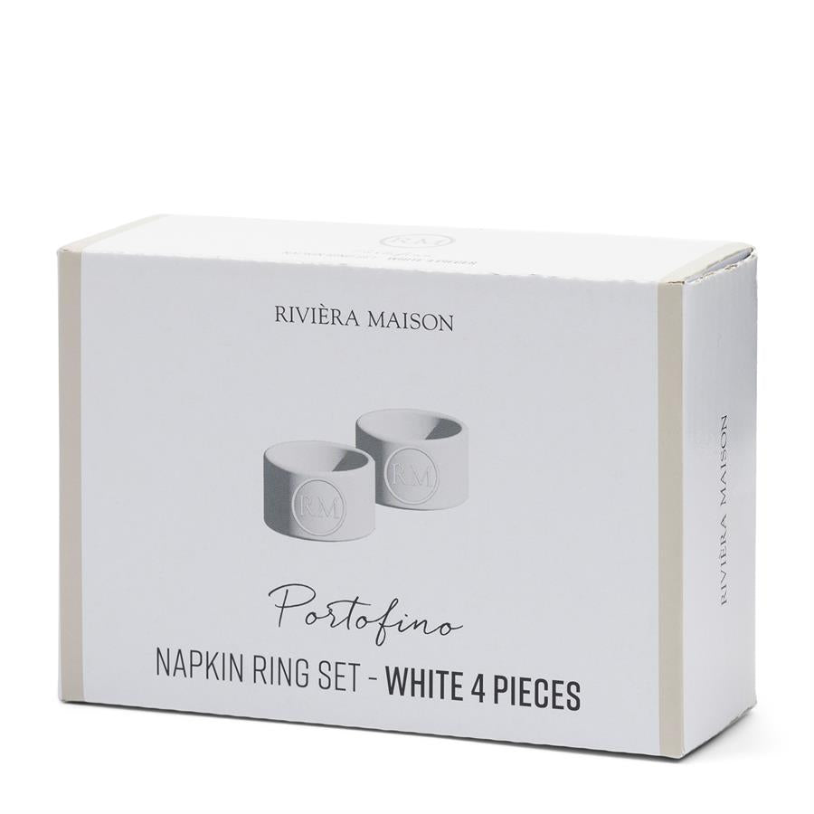 Portofino Napkin Ring Set Of 4pcs white