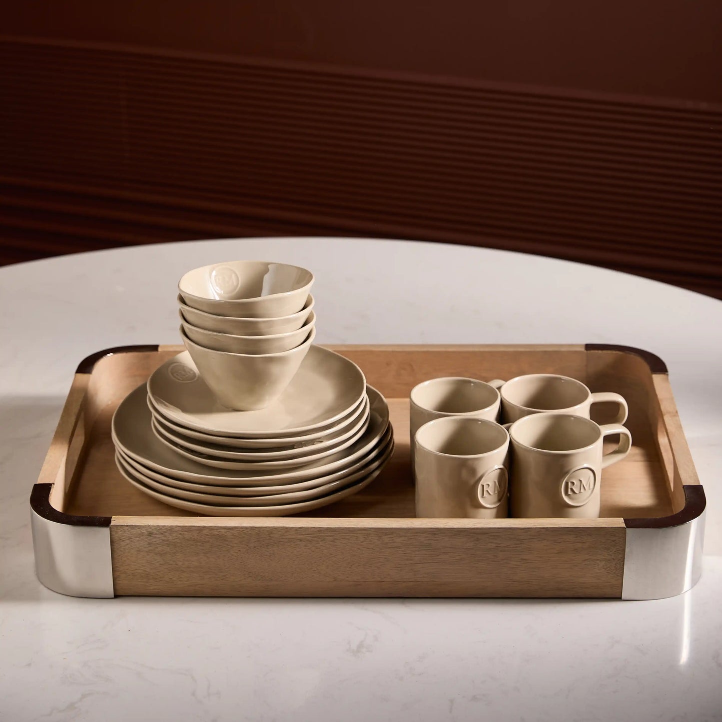 Set de 16 couverts Portofino en lin