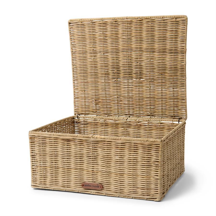 Boîte de rangement rustique en rotin pour nœud L