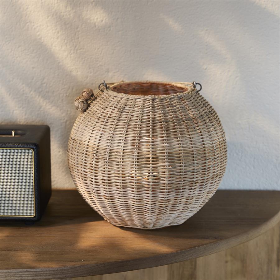 Lanterne rustique Cherchio en rotin