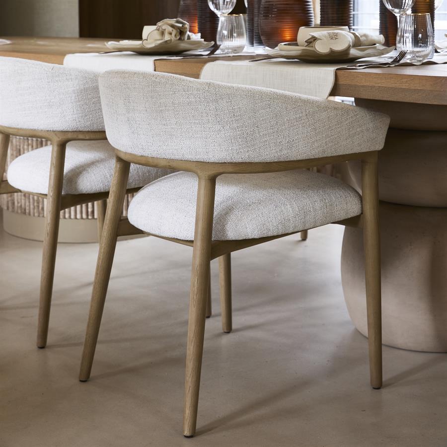 Stoel met Armleuningen - Nantes Dining Armchair - Antique White
