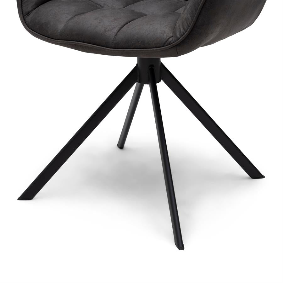 Silla - Sillón de Comedor Carnaby - Pata Giratoria - Piel Pellini - Café (copia)