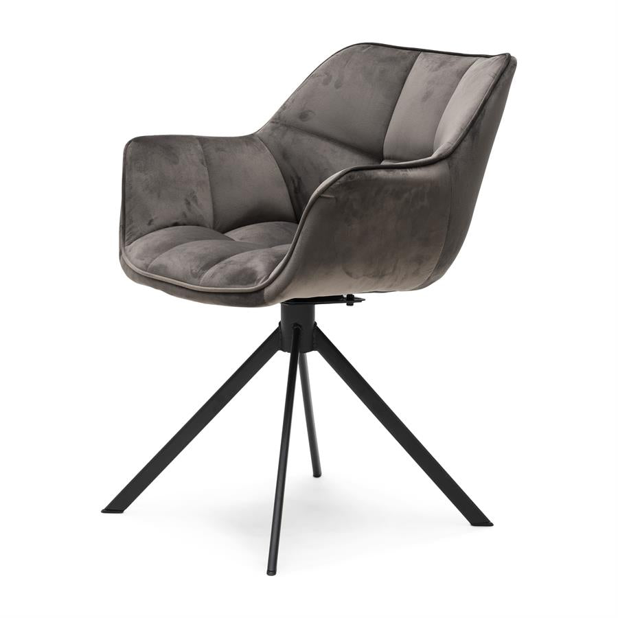 Silla - Sillón de Comedor Carnaby - Pata Giratoria - Cuero Pellini - Espresso (copia)