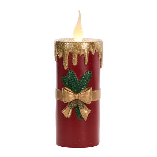 LED XMAS CANDLE TT RD/GLD/GRN 44CM batt.op