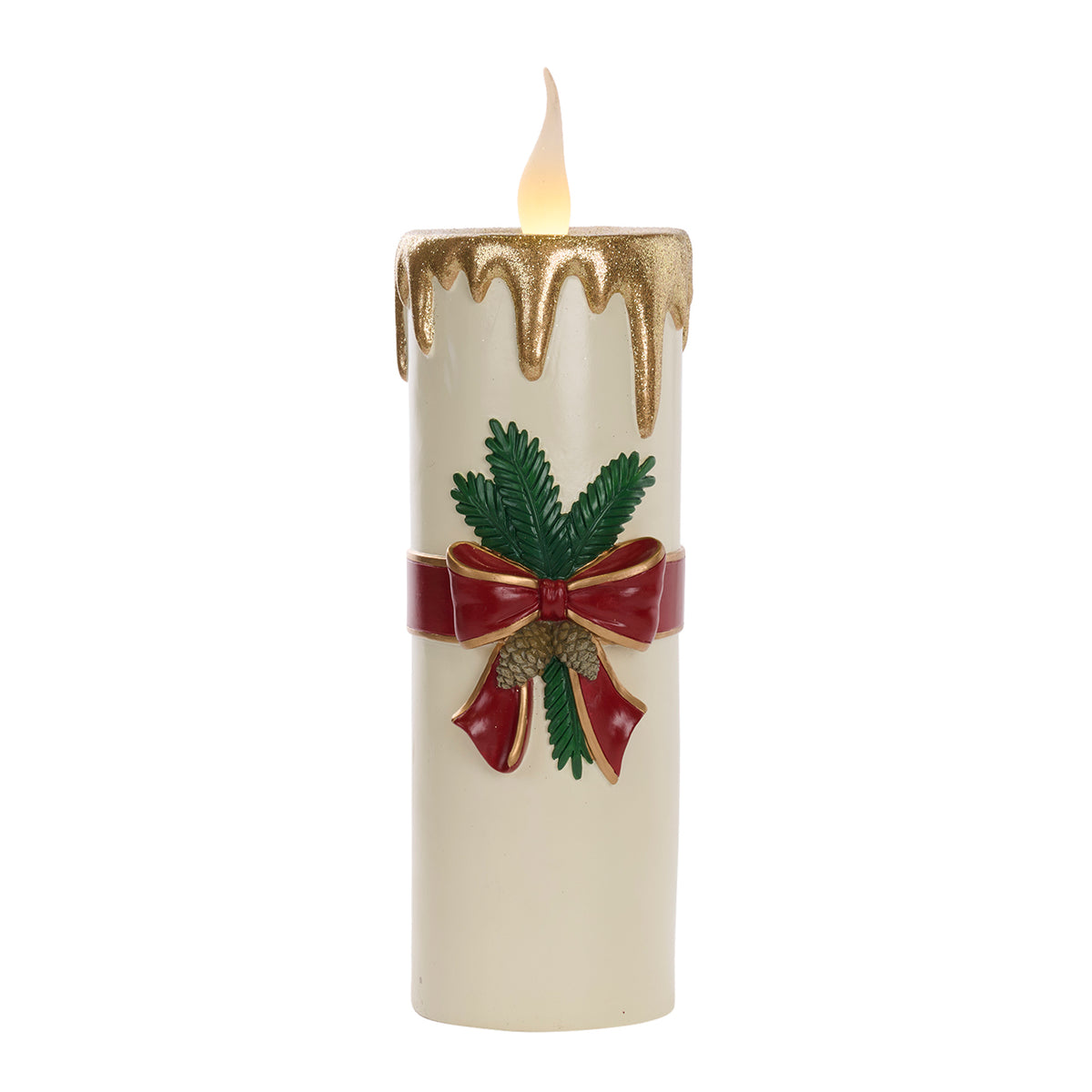 LED XMAS CANDLE TT CRM/GLD/RD 56CM batt.op