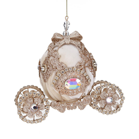 MET.WIRE/FABR.JEWEL CARRO ORN GLD/CRM 20CM