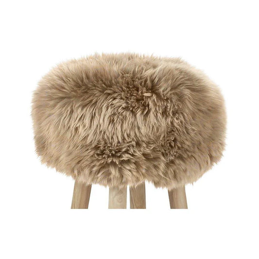 Sheepskin Stool Cover | Ø35xH17 cm - Taupe