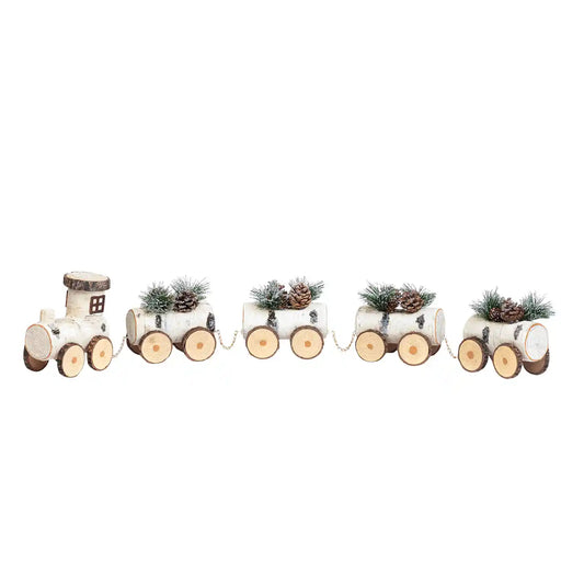 Birch Look Train With 4 Carts 107cm