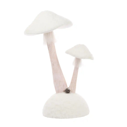 Snowy 2 Mushrooms on Base 30cm