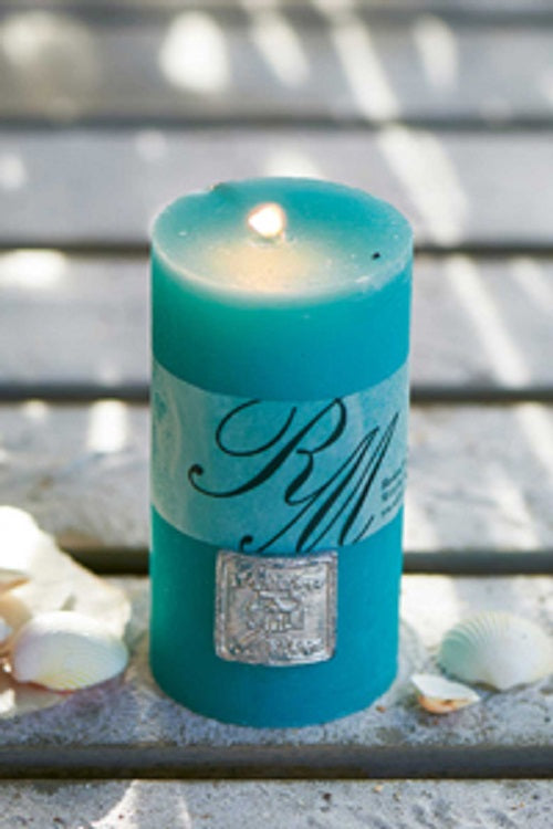 Frosted Candle beach turquoise 13x7 maisonleonie