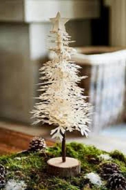 Paper Christmas Tree white (M) maisonleonie