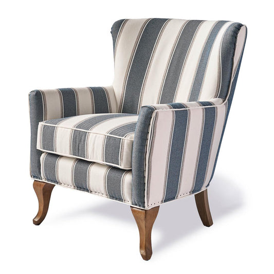 Fauteuil Cavendish, rayures bleues