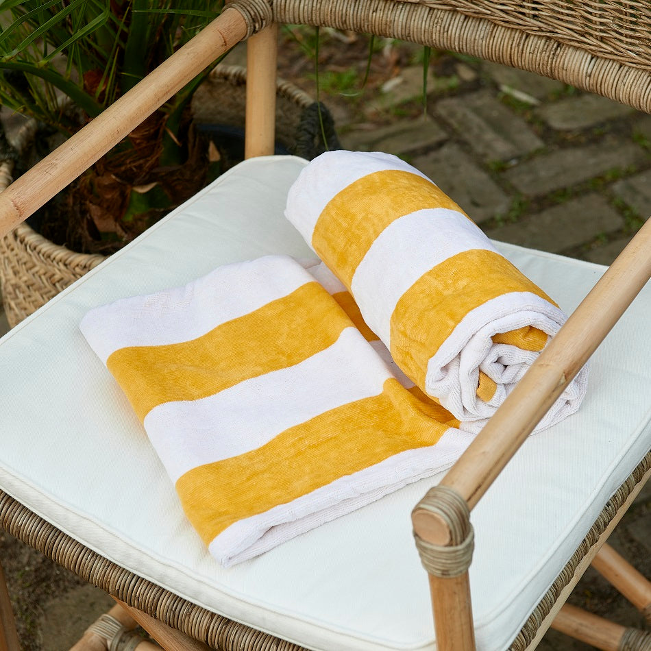 RM Lovely Str Beach Towel white/yellow